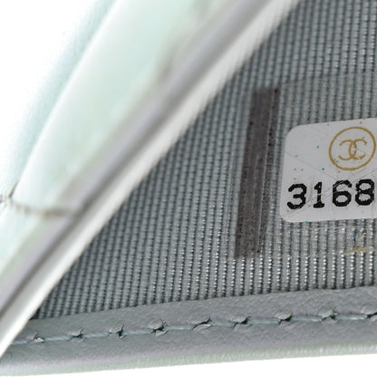 Chanel Iridescent Calfskin Quilted Compact Flap Wallet Light Blue 8 of 11