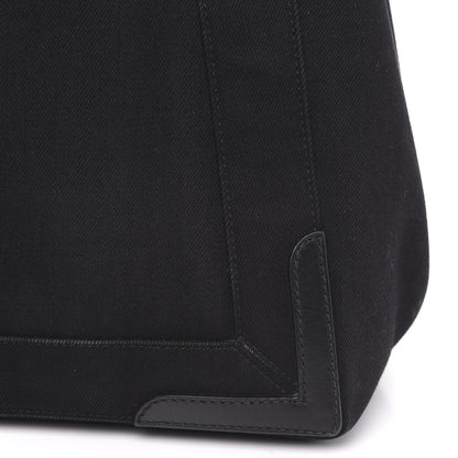 Balenciaga Cotton Canvas Calfskin S Navy Cabas Black 11 of 13