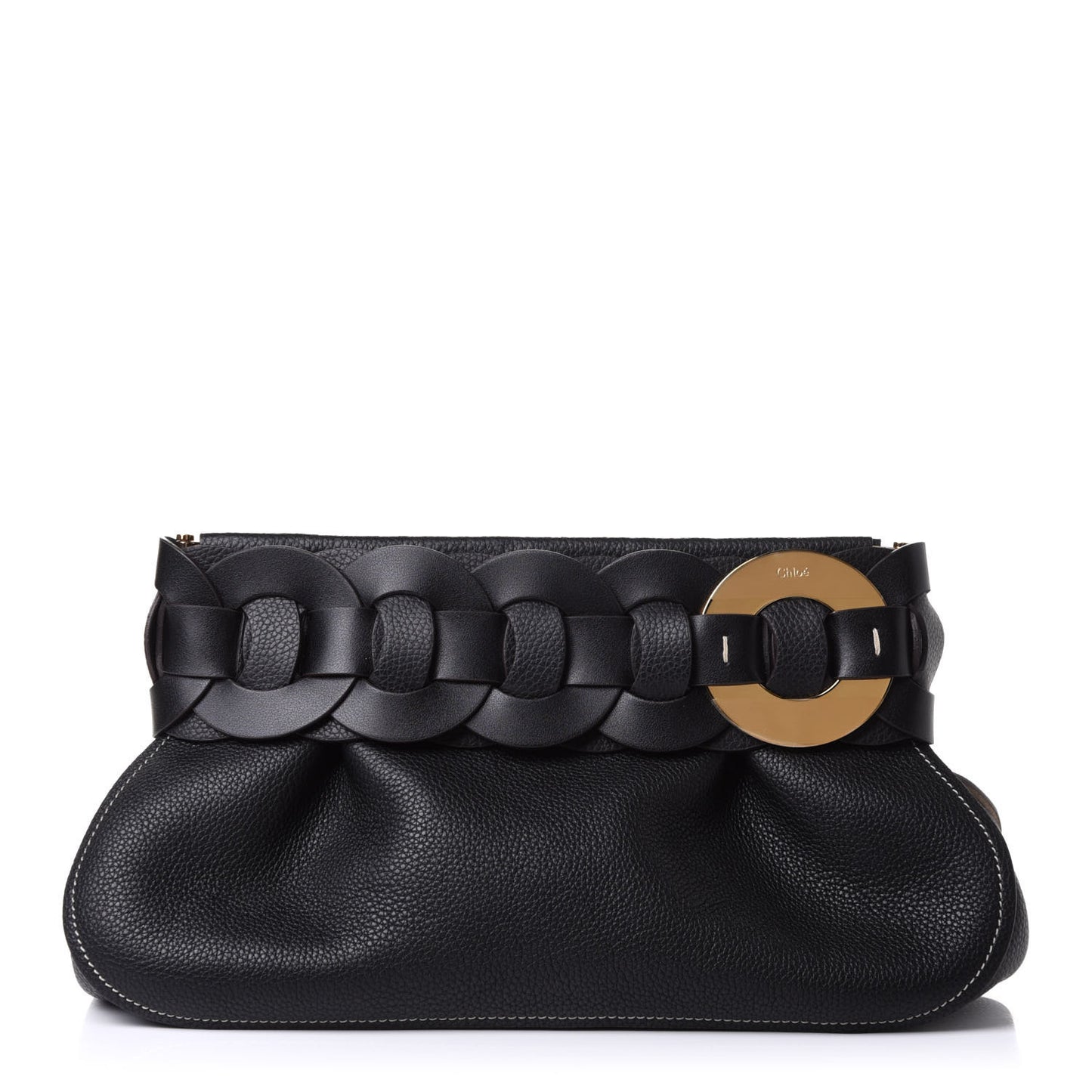 Grained Calfskin Darryl Clutch Black