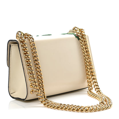 Gucci Calfskin Floral Embroidered Small Padlock Shoulder Bag White 3 of 26