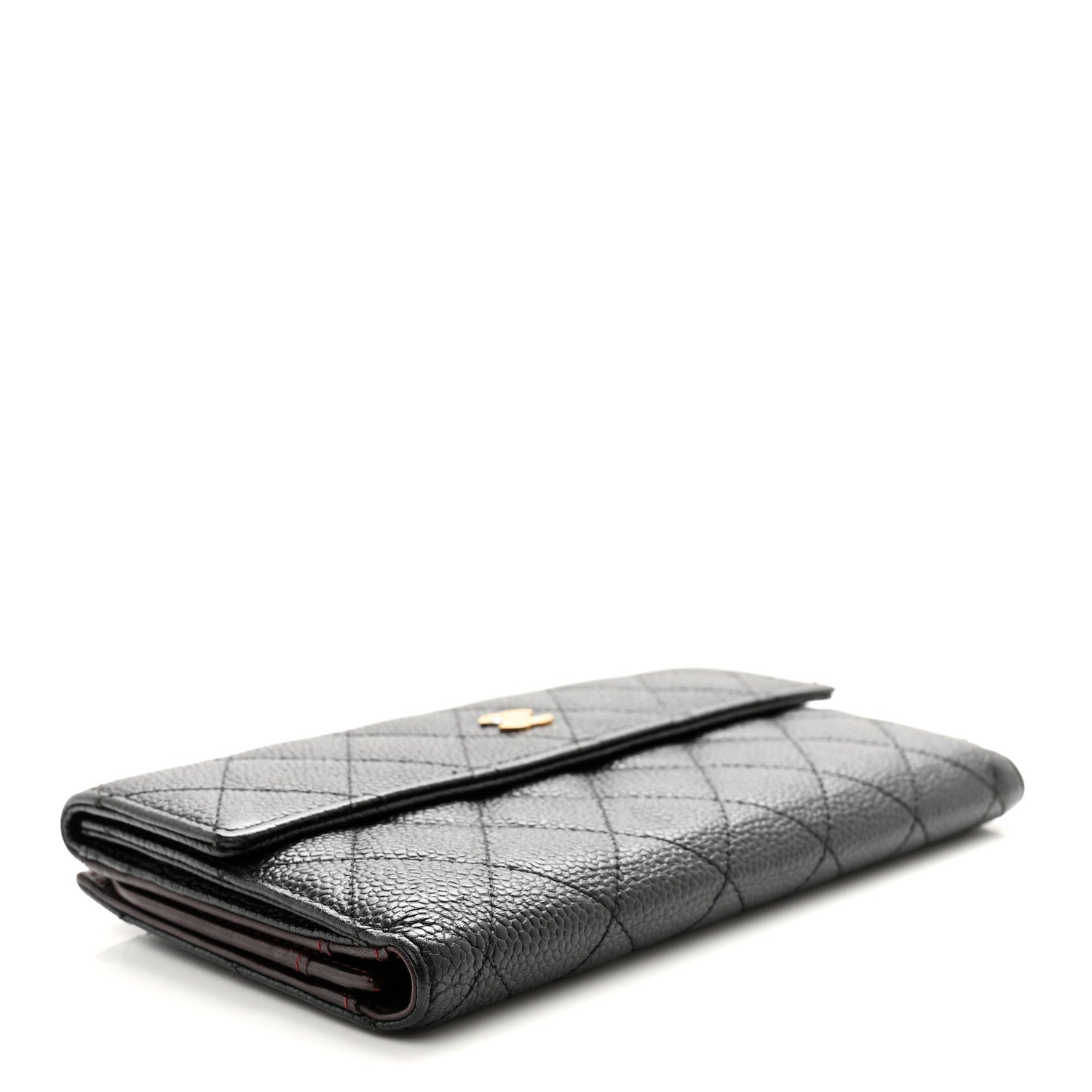 Chanel Caviar Quilted Large Gusset Flap Wallet Black 4 of 14