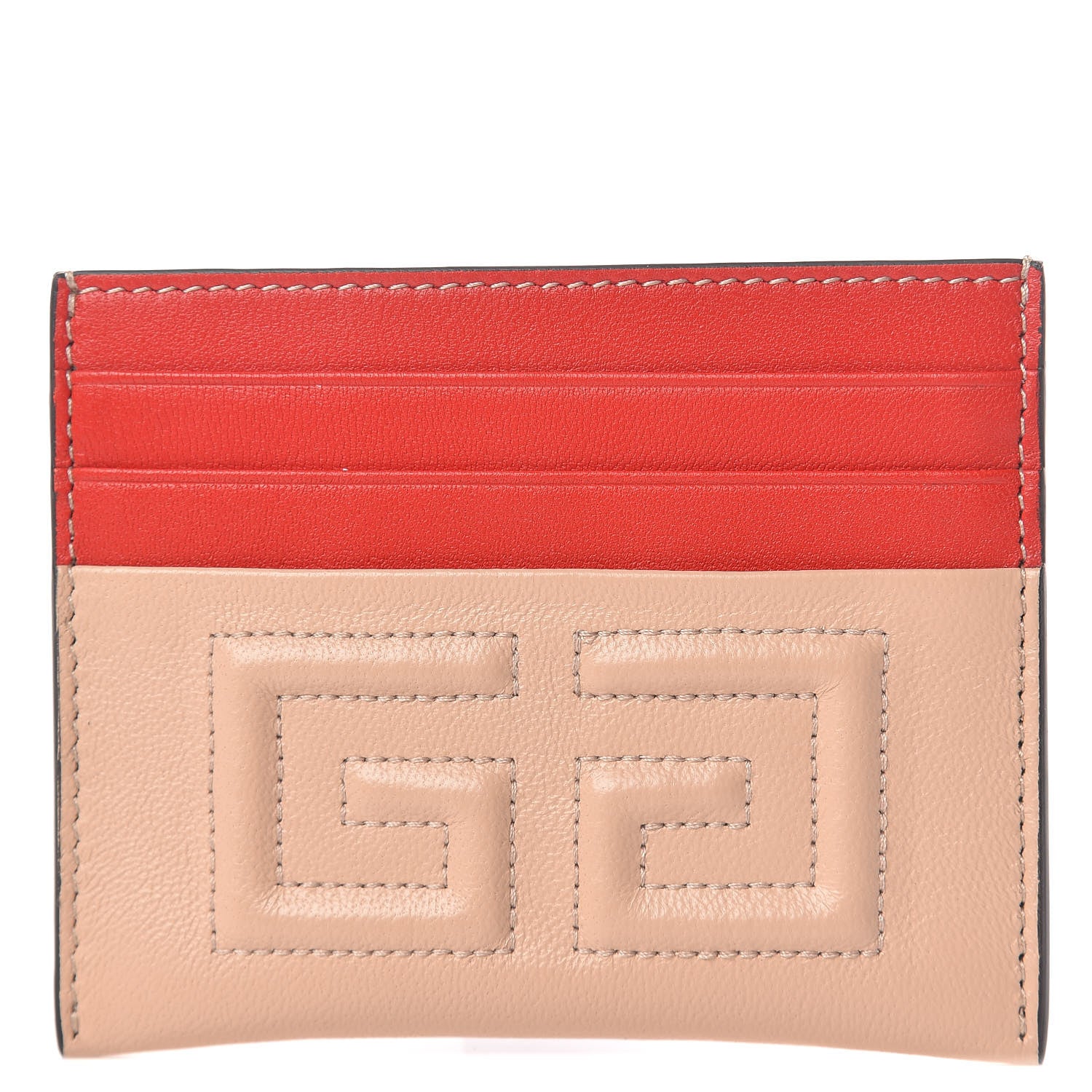 Givenchy Lambskin Bi-Color Logo Emblem Card Holder Powder 1 of 9