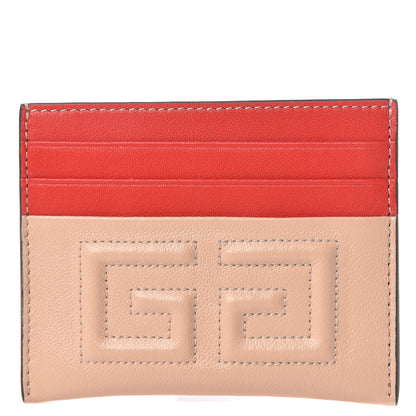 Givenchy Lambskin Bi-Color Logo Emblem Card Holder Powder 1 of 9