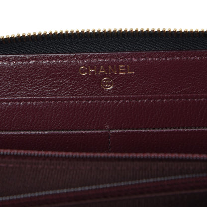 Chanel Sheepskin Quilted Mademoiselle Vintage Zip Around Wallet Black 6 of 9