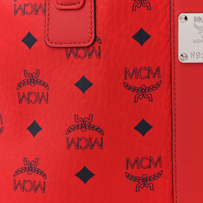 MCM Visetos Medium Liz Reversible Shopper Tote Candy Red 13 of 17