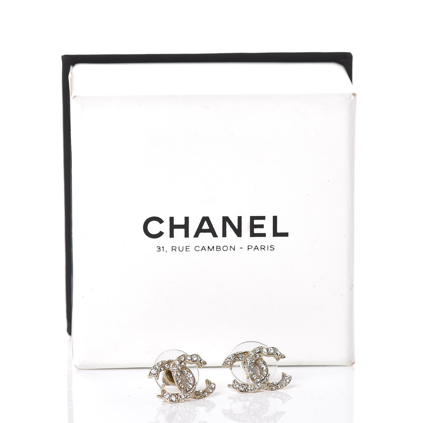 Crystal CC Earrings Gold