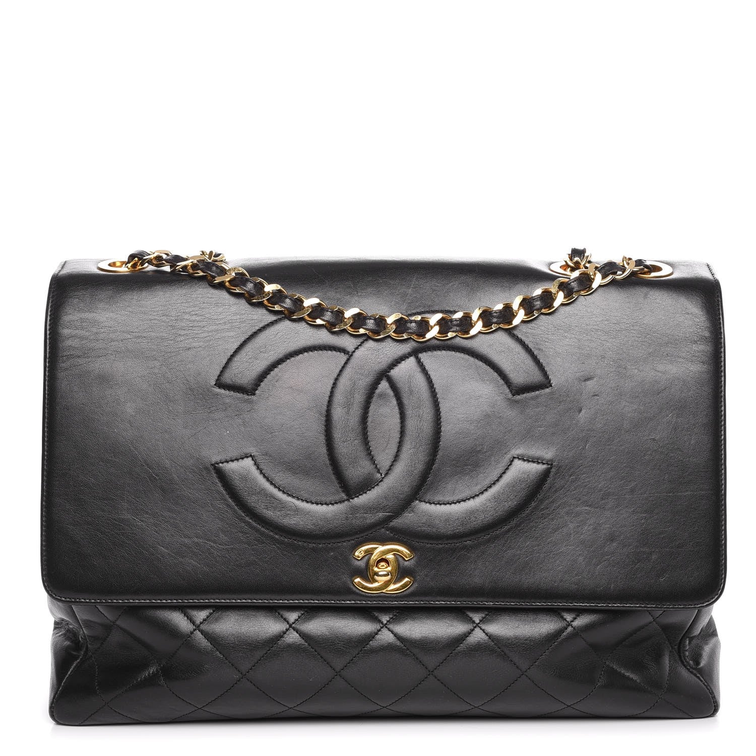 Chanel Lambskin Quilted XL Jumbo Single Flap Black 1 of 21