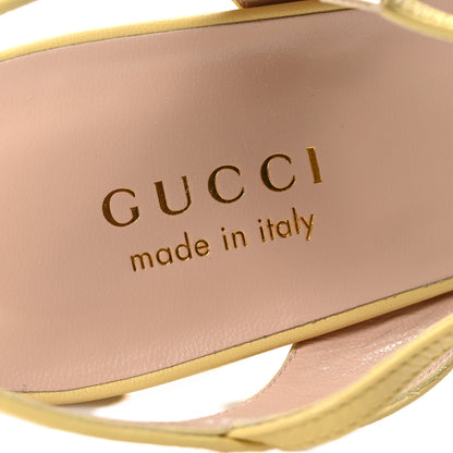 Gucci Malaga Kid Horsebit Cross Strap 95mm Sandals 40 Sweety Yellow 8 of 9