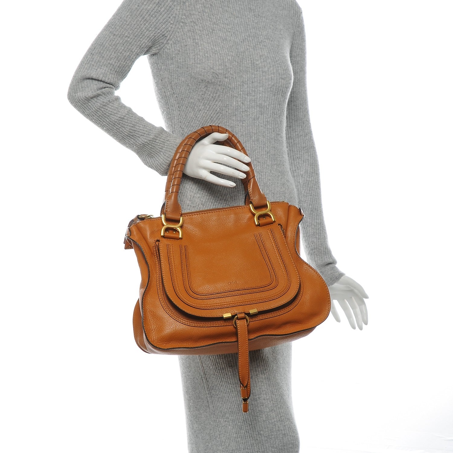 Chloe Calfskin Medium Marcie Satchel Light Tan 2 of 6