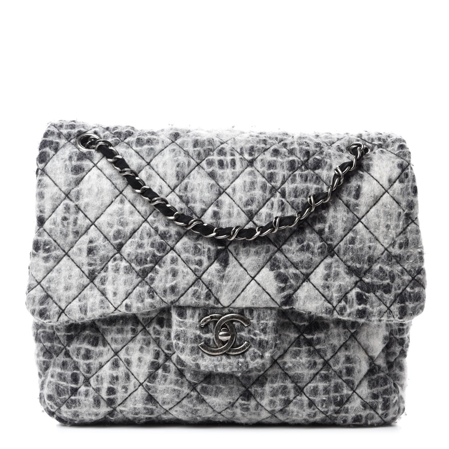 Chanel Mohair Quilted Day Flap Grey 1 of 10