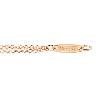 Tiffany 18K Rose Gold Diamond .17ct Solitaire Double Chain Bracelet 4 of 5