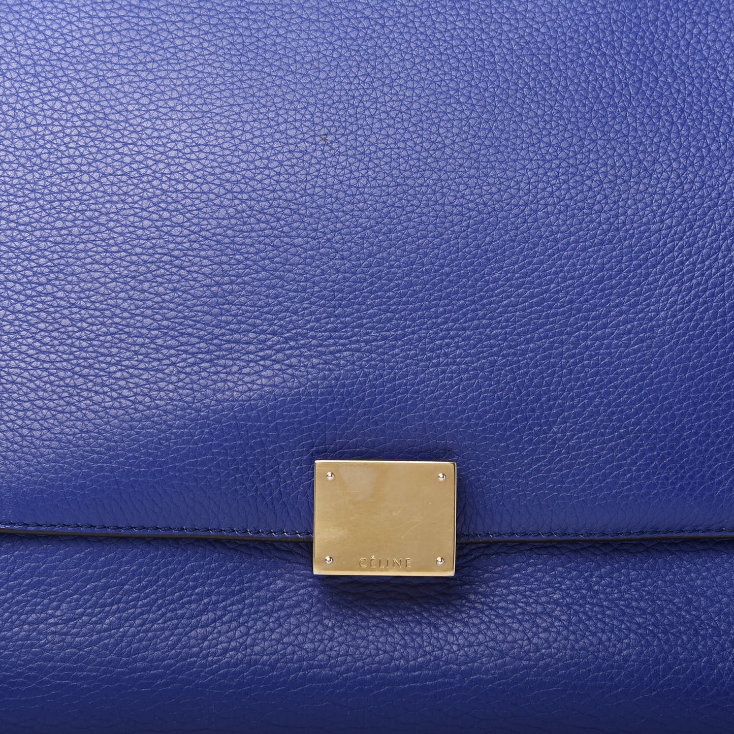 Drummed Calfskin Suede Medium Trapeze Indigo