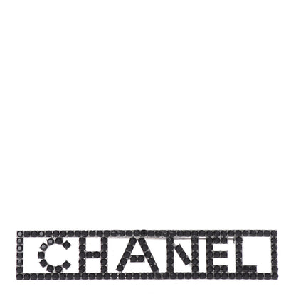 Chanel Crystal Logo Brooch Gray 1 of 4