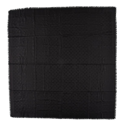 Louis Vuitton Silk Lurex Wool Monogram Shine Shawl Black 1 of 4