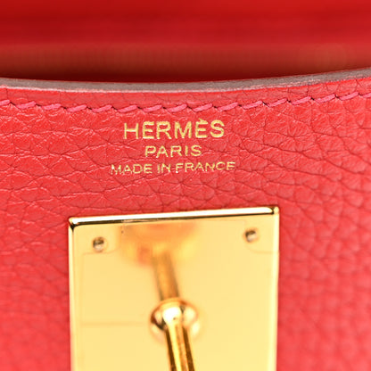 Hermes Togo Kelly Retourne 28 Rouge Casaque 6 of 12