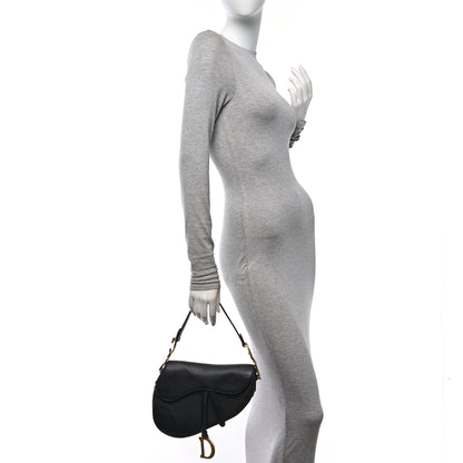 Christian Dior Grained Calfskin Saddle Bag Black 2 of 10