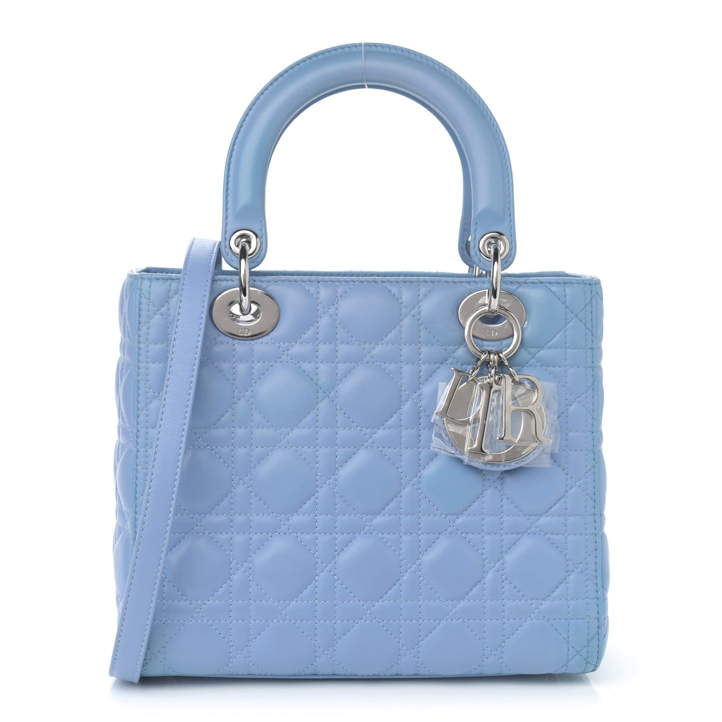 Lambskin Cannage Medium Lady Dior Light Blue