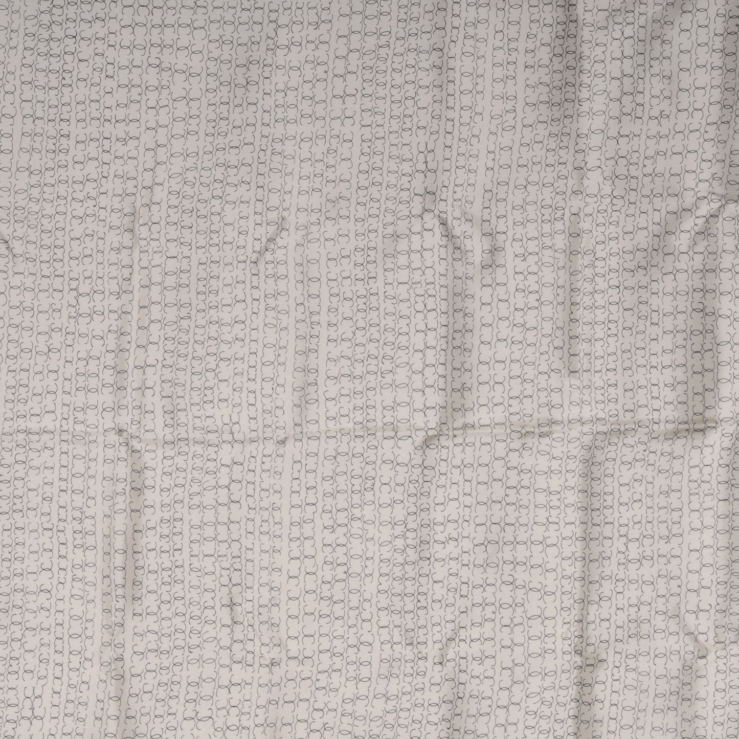 Silk Scarf CC Logo Cream Black