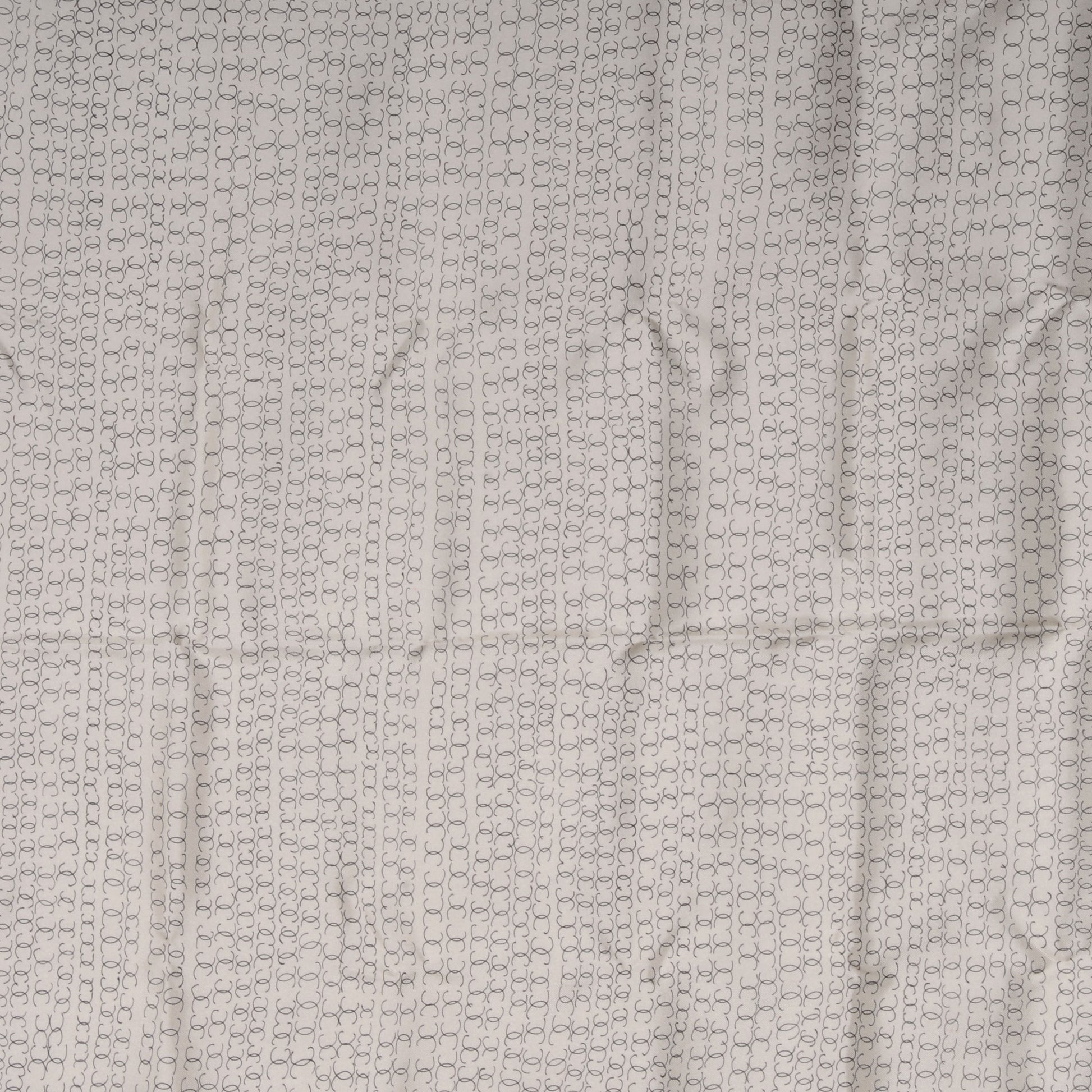 Chanel Silk Scarf CC Logo Cream Black 1 of 5