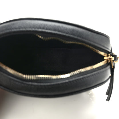 Saint Laurent Grain De Poudre Matelasse Chevron Quilted Round Vinyle Camera Bag Black 5 of 13