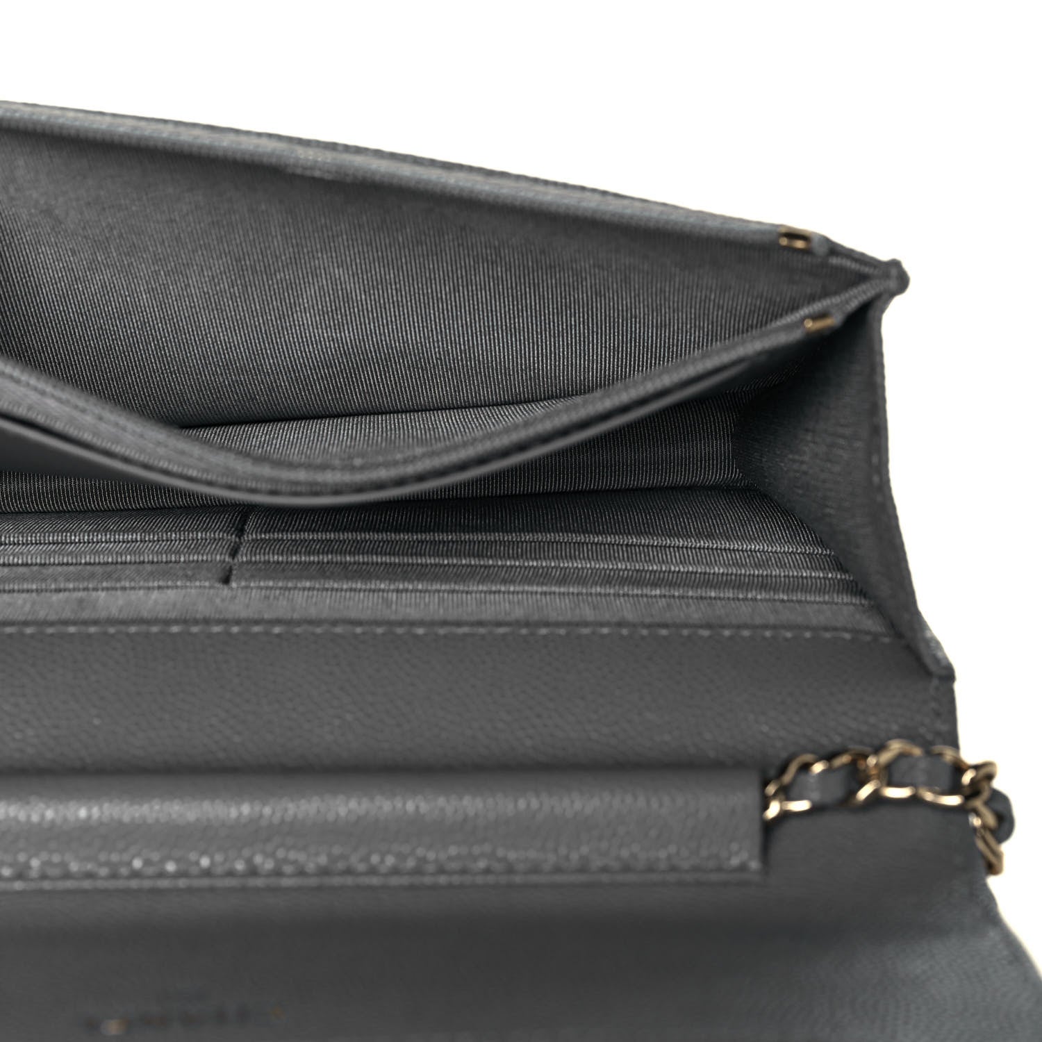Chanel Caviar Quilted Wallet On Chain WOC Dark Grey 8 of 12