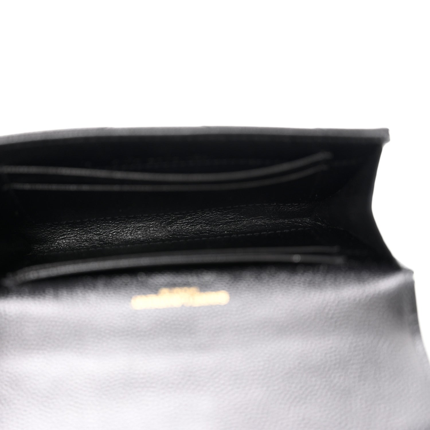 Saint Laurent Grain De Poudre Matelasse Chevron Small Monogram Envelope Wallet Black 5 of 8