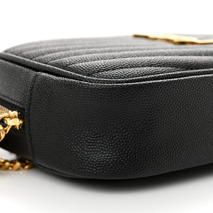 Saint Laurent Grain De Poudre Matelasse Monogram Mini Lou Camera Bag Black 9 of 11