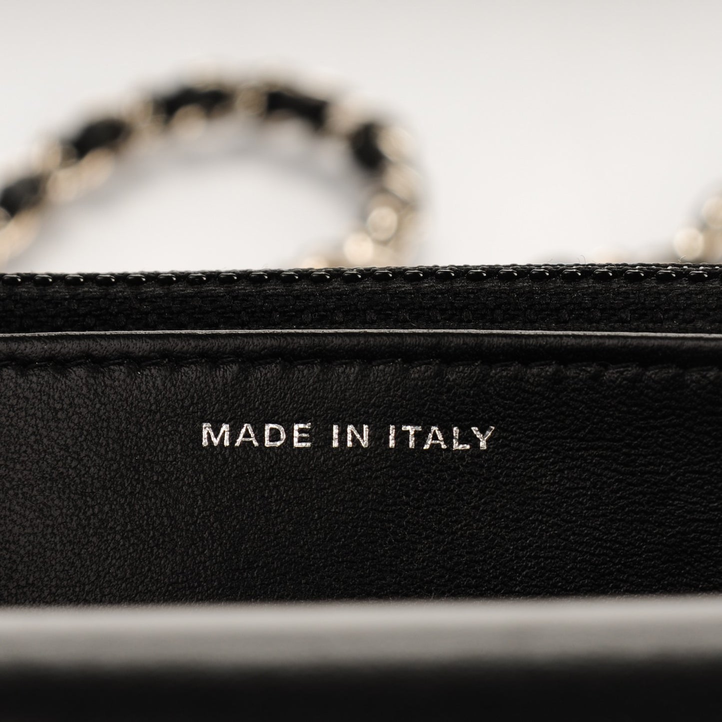 Lambskin Quilted Wallet On Chain WOC Black