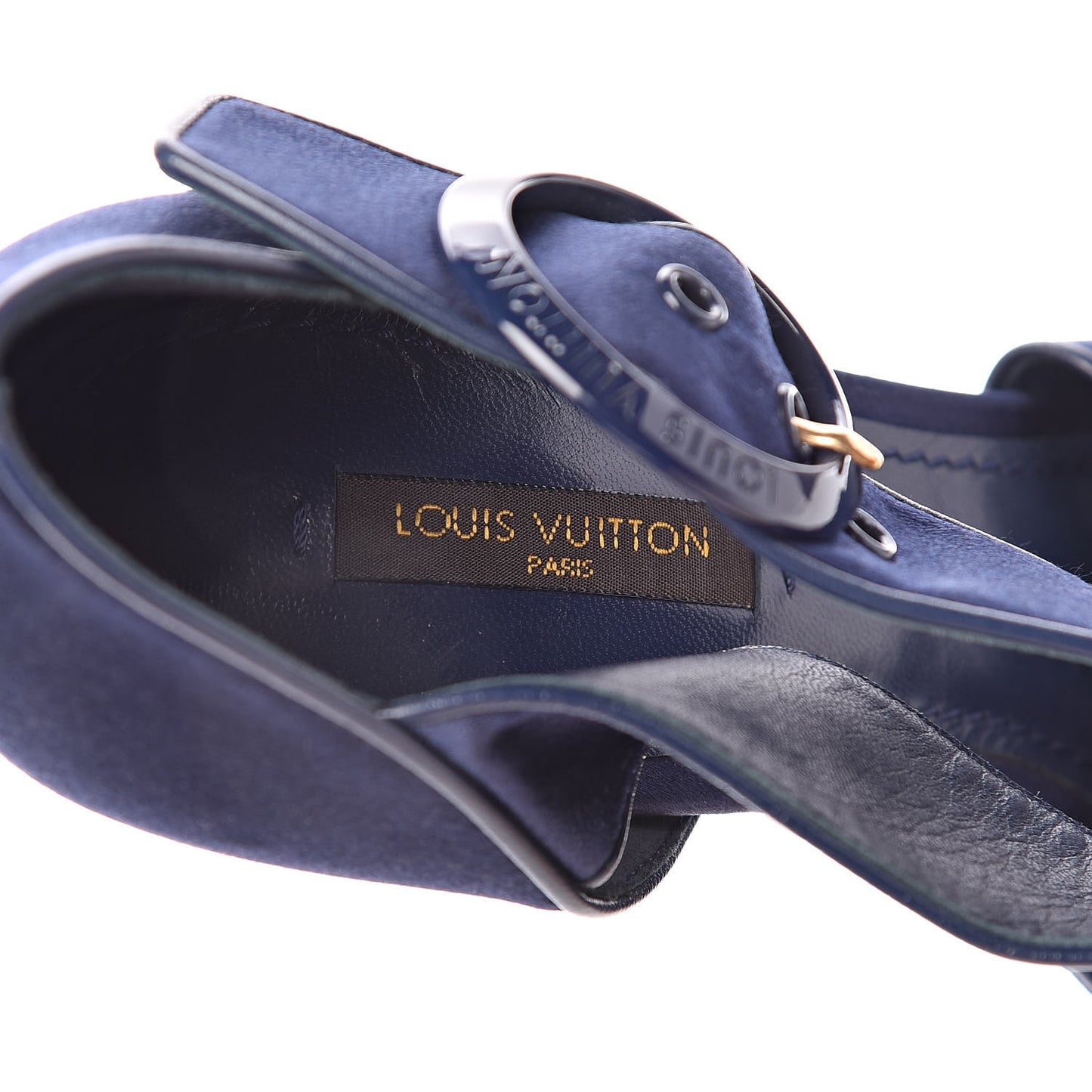 Satin Florida Platform Sandal 38.5 Navy