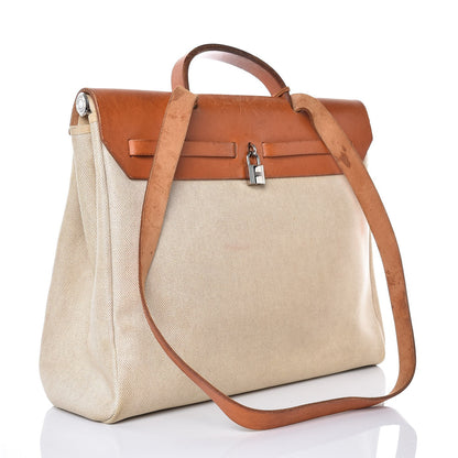 Hermes Toile Vache Calfskin Herbag 40 GM Natural 3 of 17