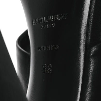 Saint Laurent Calfskin Bianca Knotted Mule Sandals 37 Black 8 of 14