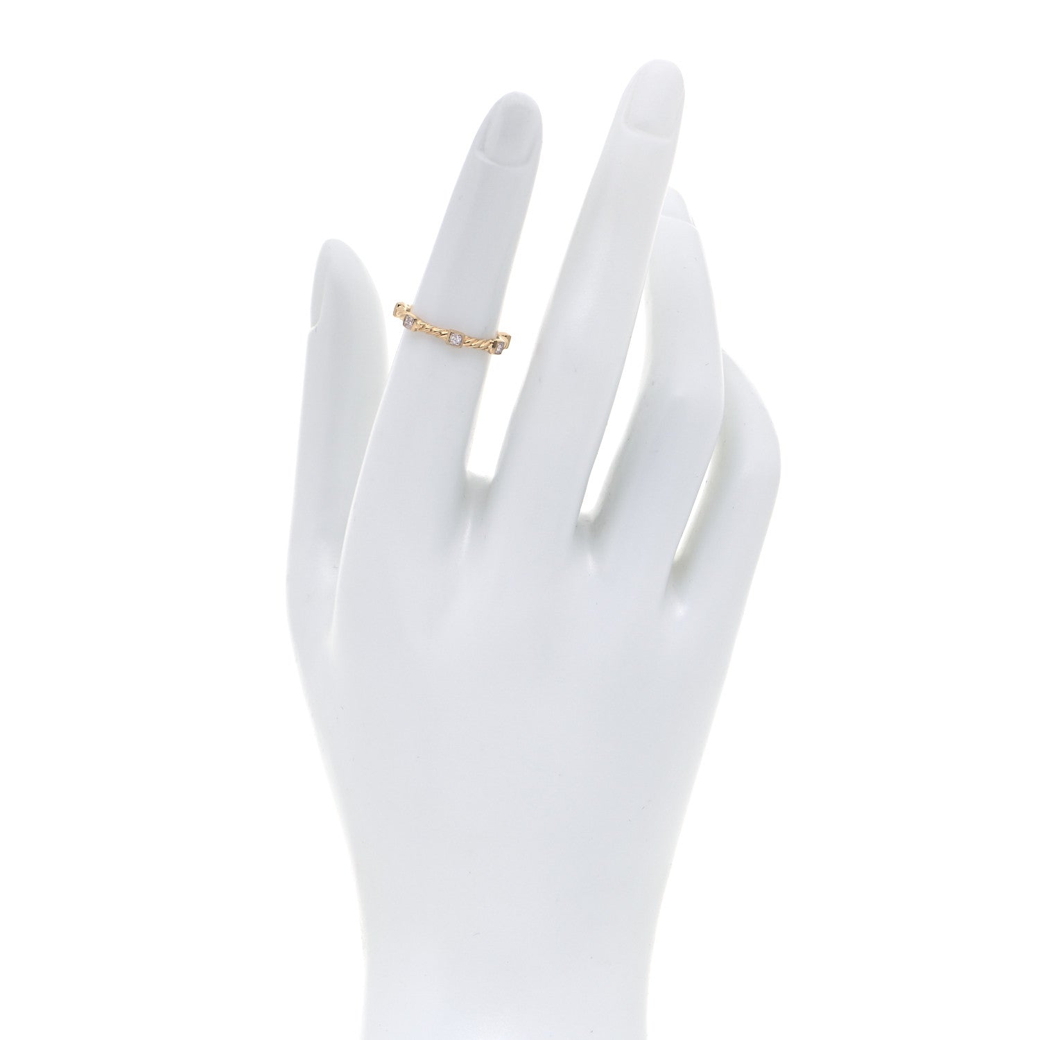 David Yurman 18K Yellow Gold Diamond Cable Collectibles Ring 49 5 2 of 4