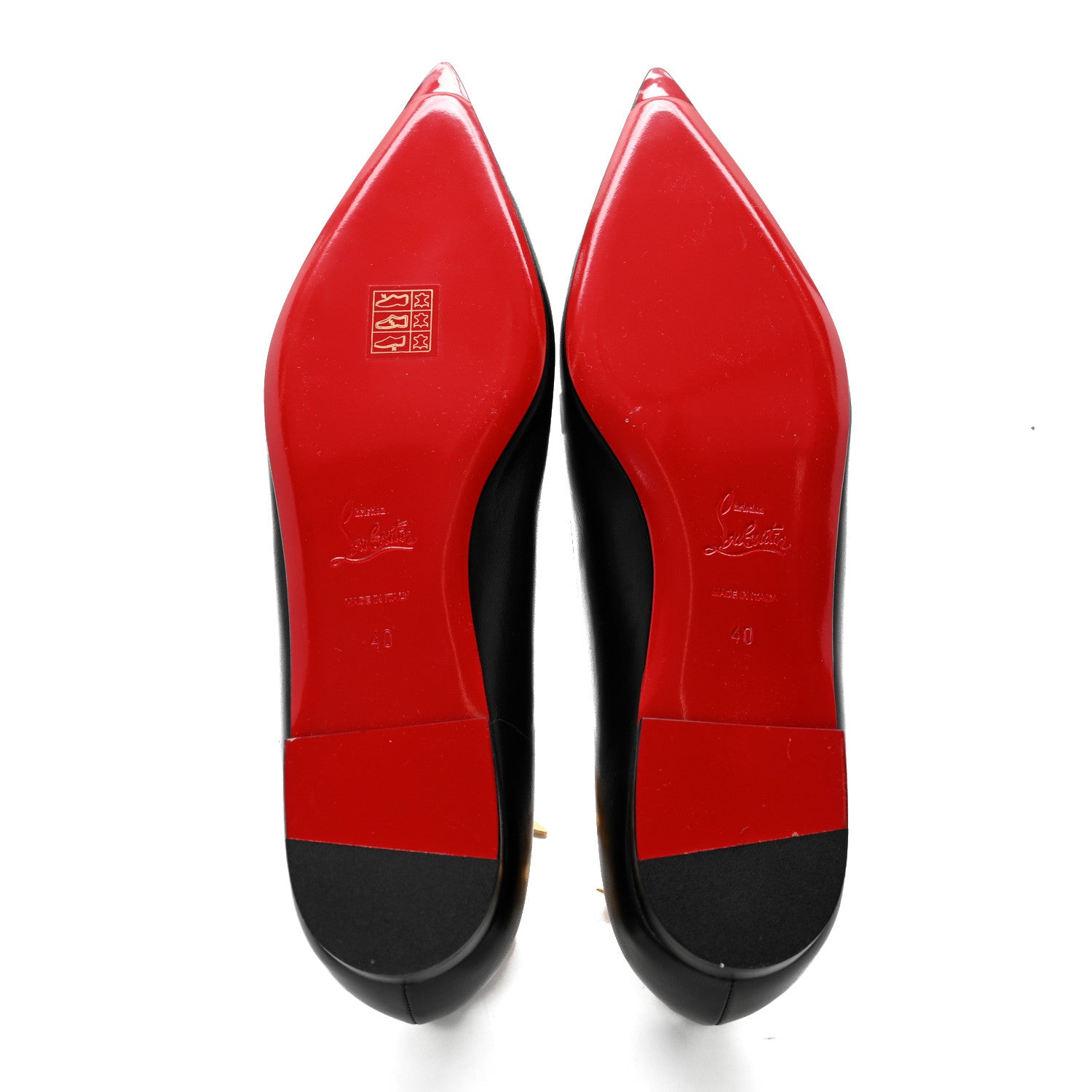 Christian Louboutin Kid Gourmi Ballerina Flats 40 Black Gold 5 of 10