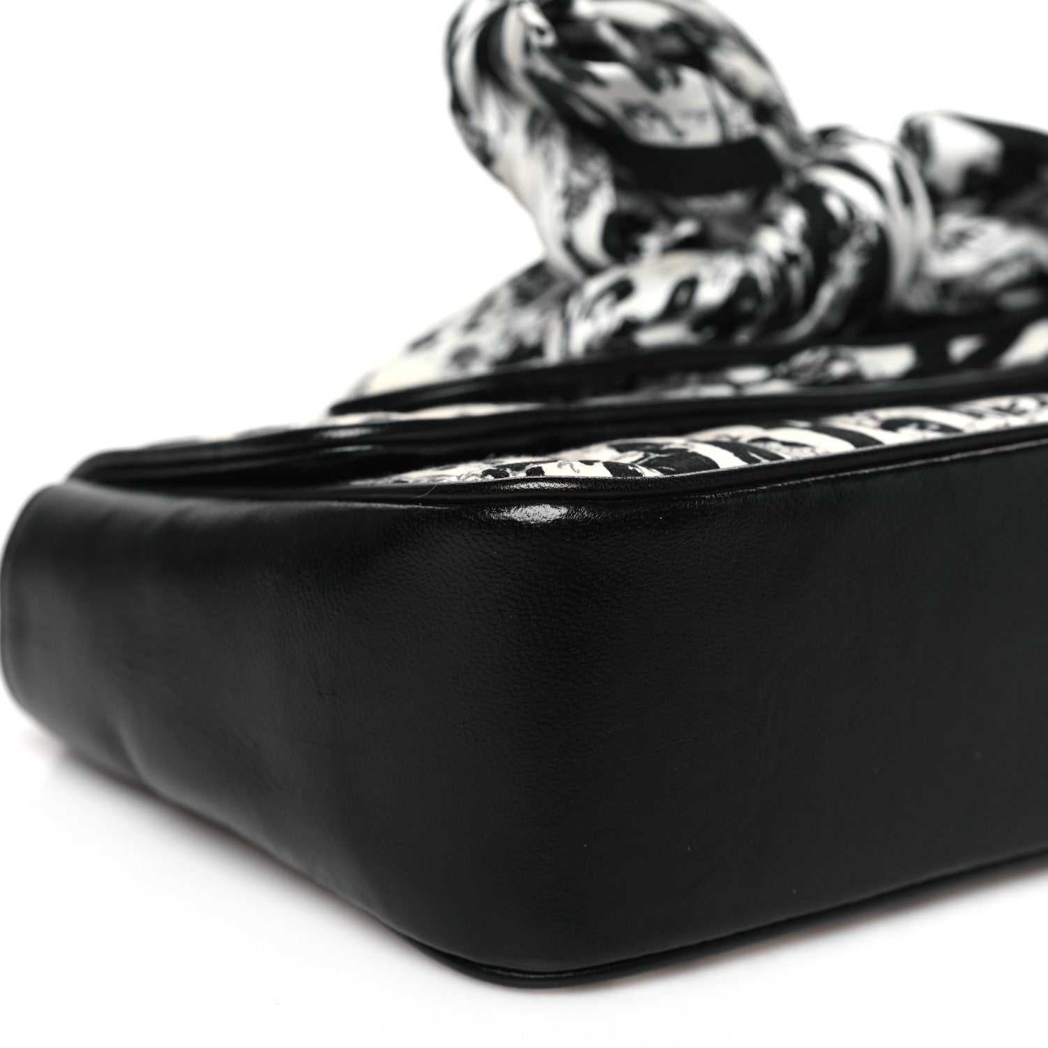 Chanel Silk Lambskin Coco Mademoiselle Scarf Flap Bag White Black 9 of 11