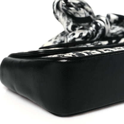 Chanel Silk Lambskin Coco Mademoiselle Scarf Flap Bag White Black 9 of 11