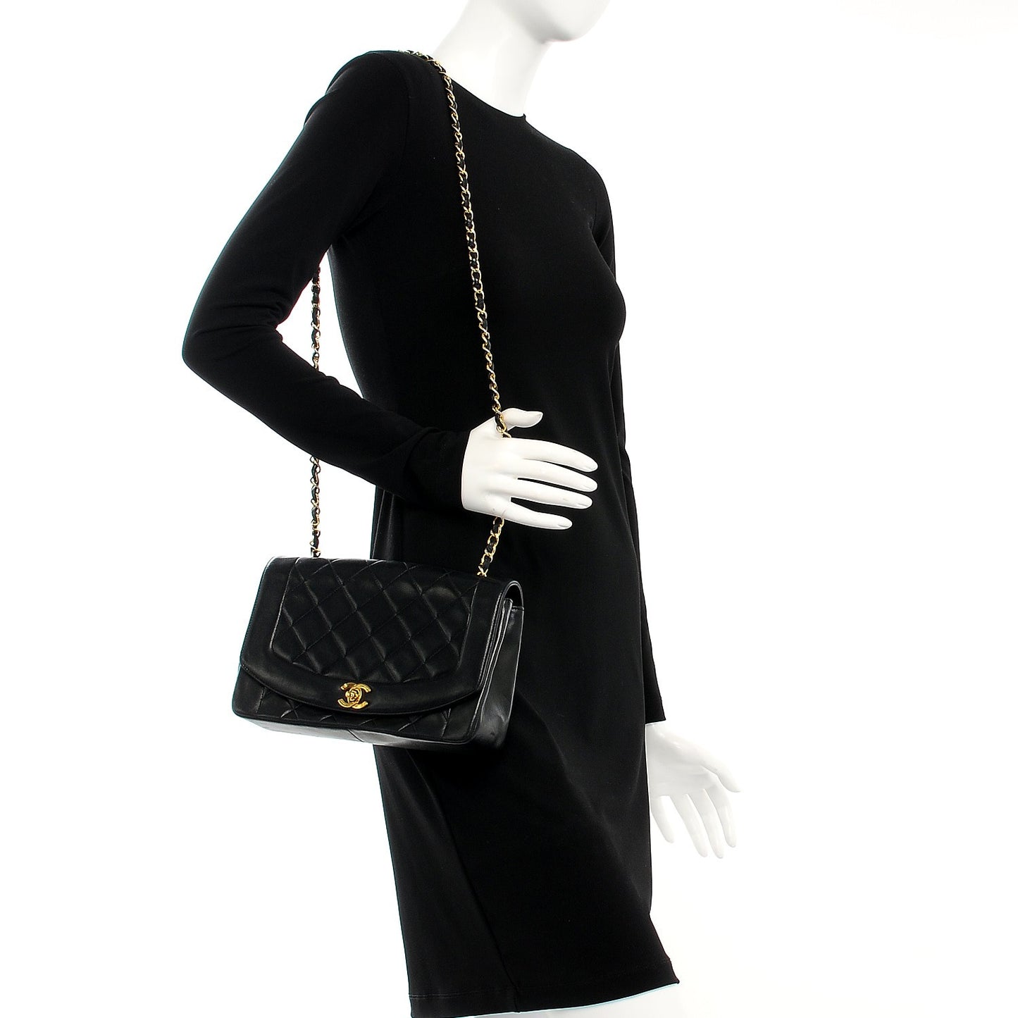 Lambskin Quilted Medium Single Flap Black
