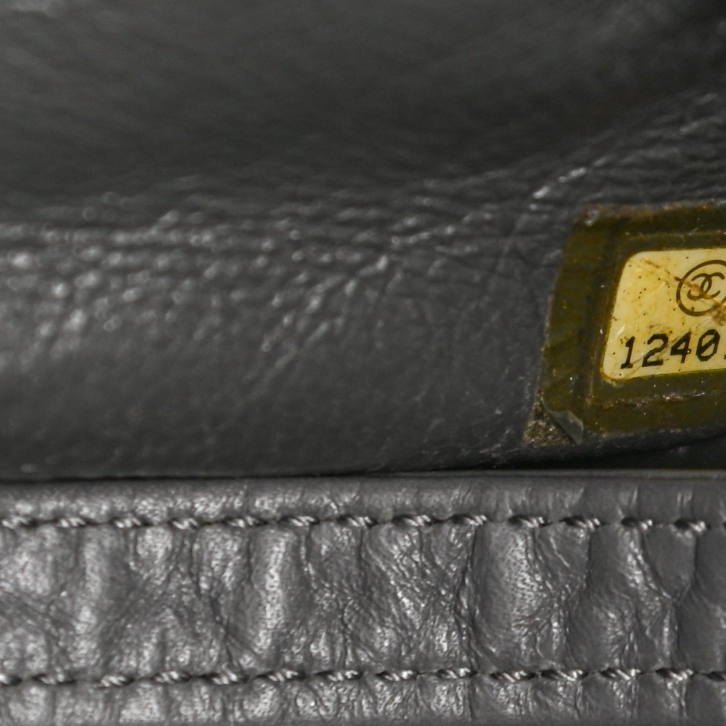 Aged Calfskin Quilted Large Reissue Camera Case Grey