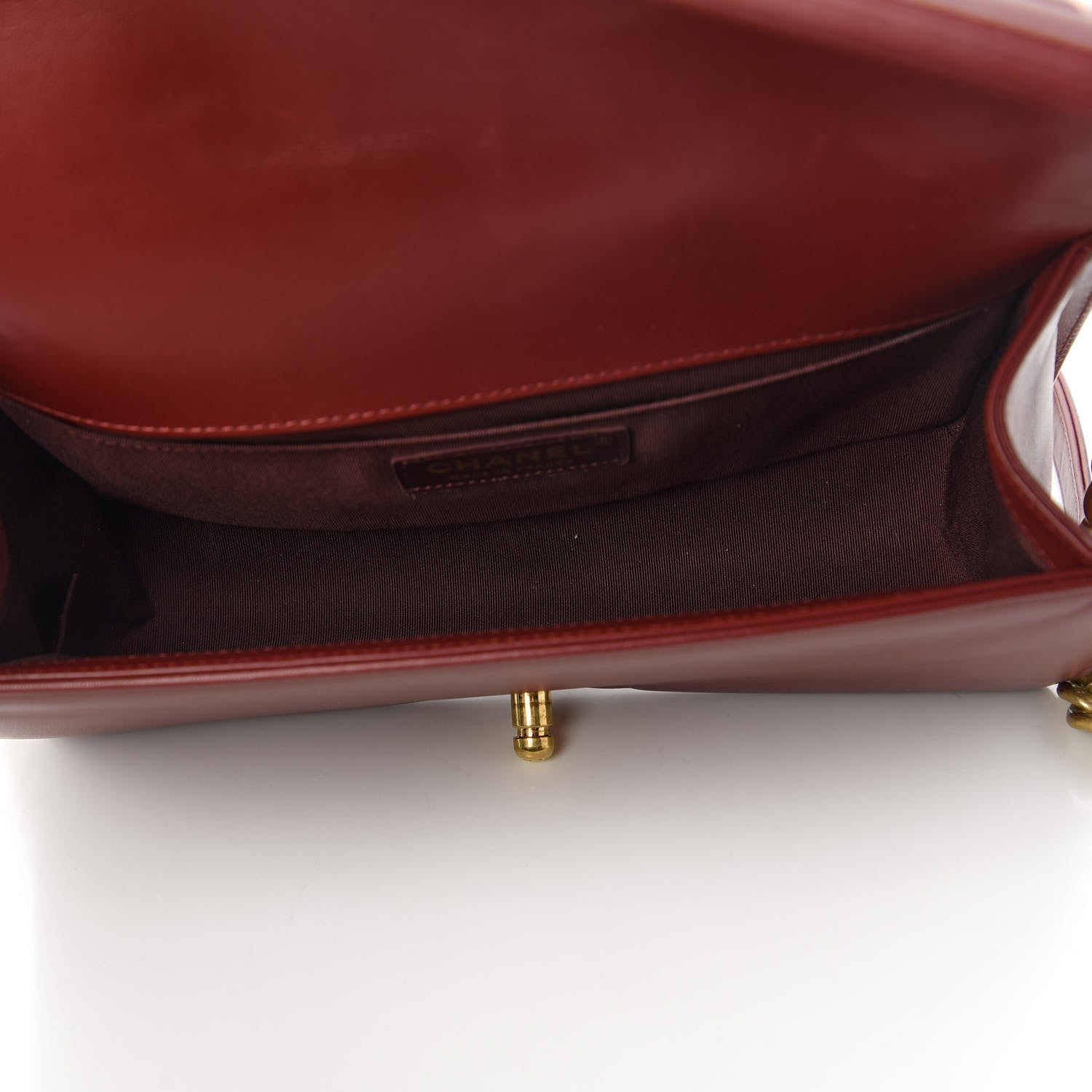 Chanel Lambskin Quilted Medium Boy Flap Burgundy 5 of 11