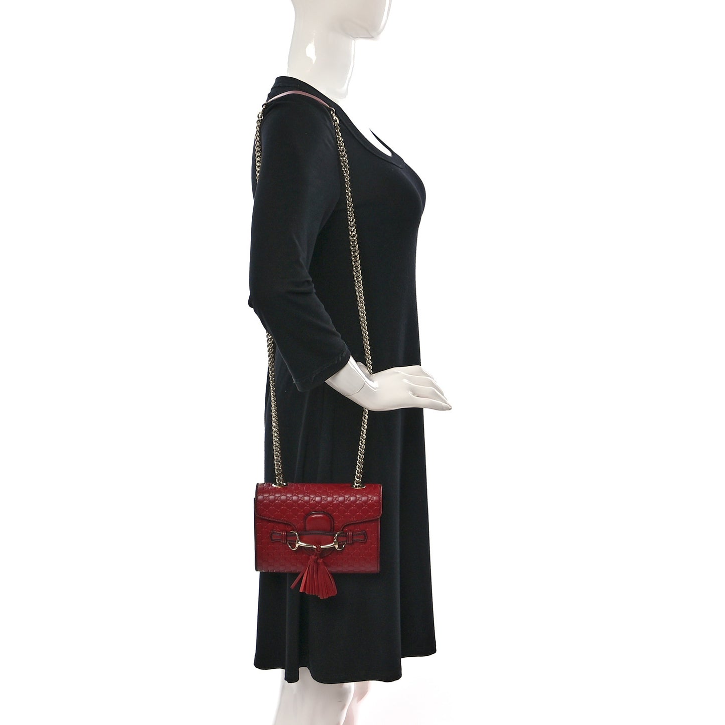 Soft Microguccissima Mini Emily Chain Shoulder Bag Rosso