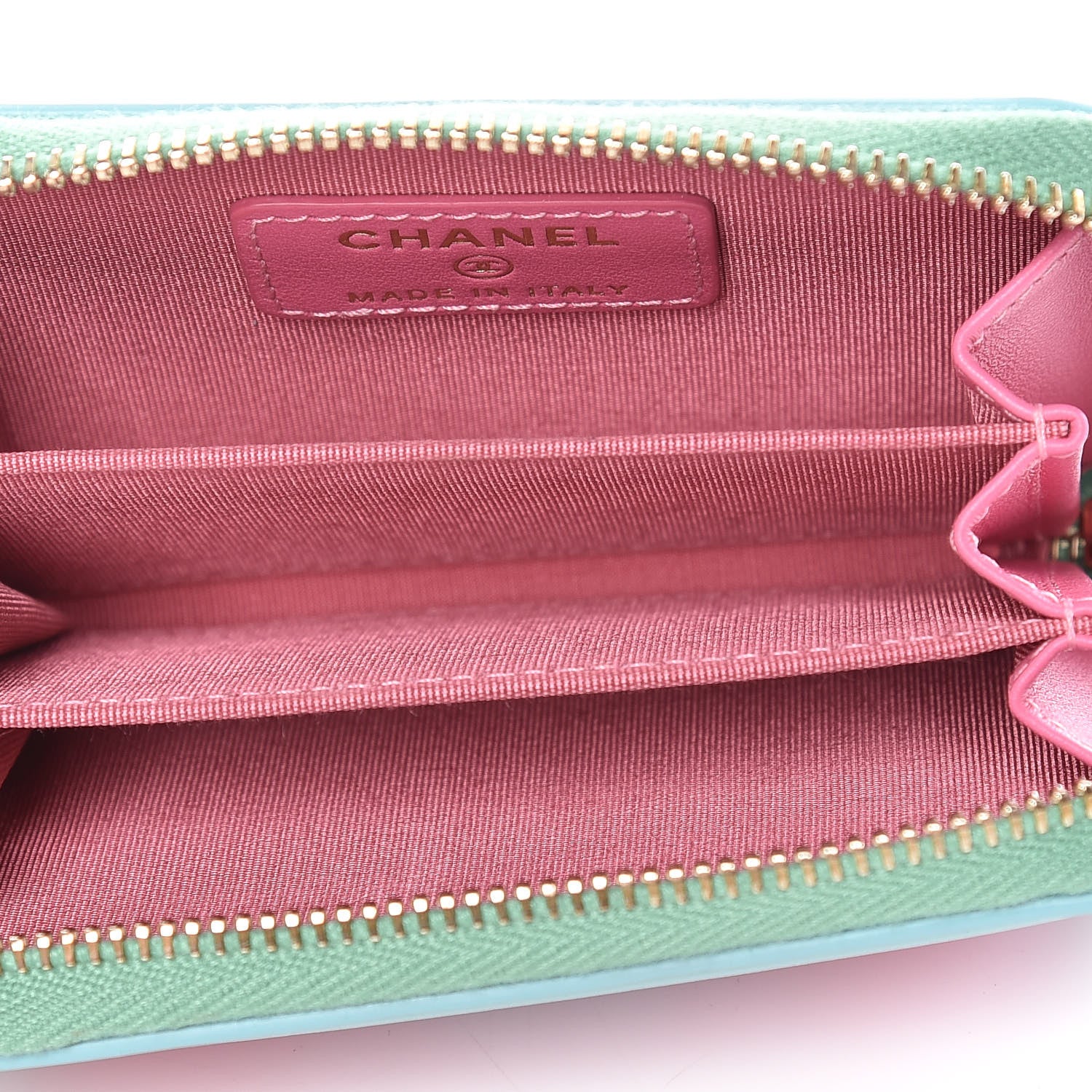 Chanel Caviar Quilted Filigree Coin Purse Pink Green Blue 5 of 8