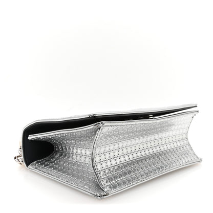 Christian Dior Metallic Patent Micro-Cannage Small Diorama Flap Bag Silver 4 of 9