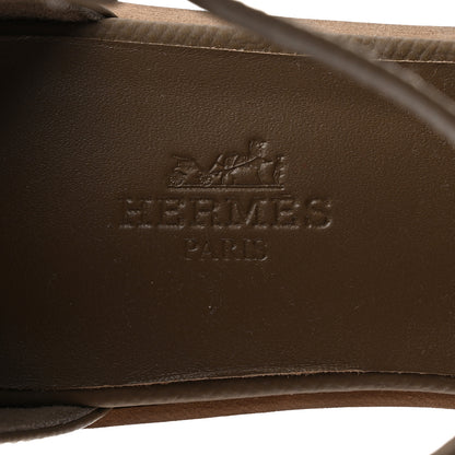 Hermes Epsom Santorini Sandals 37 Etoupe 6 of 9