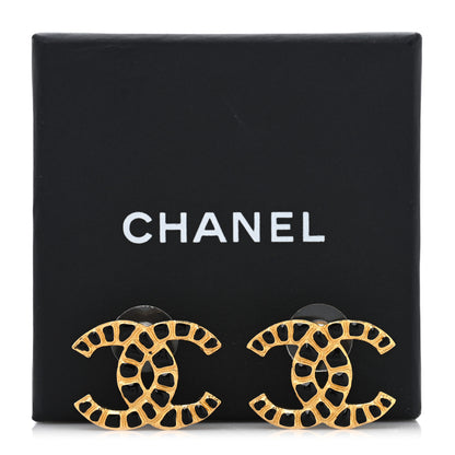 Chanel Resin Along The Nile CC Earrings Gold Black 5 of 5
