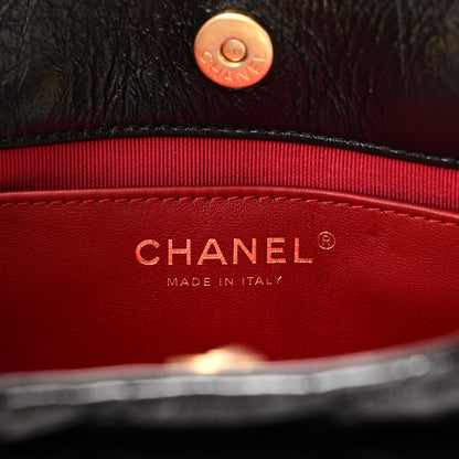 Chanel Shiny Crumpled Calfskin Quilted Small Wavy CC Hobo Black 6 of 10
