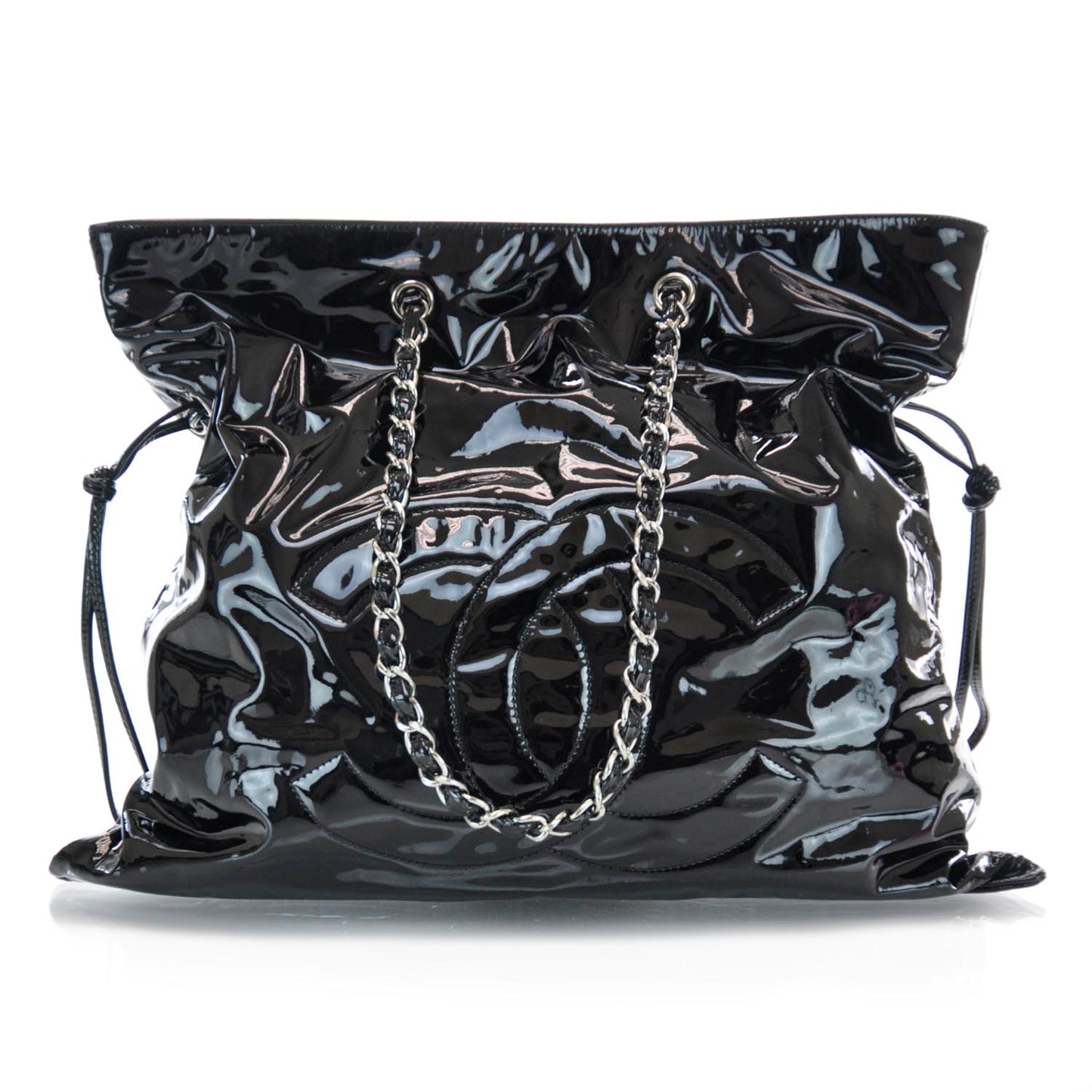 Patent Bonbons Shopper Tote Black