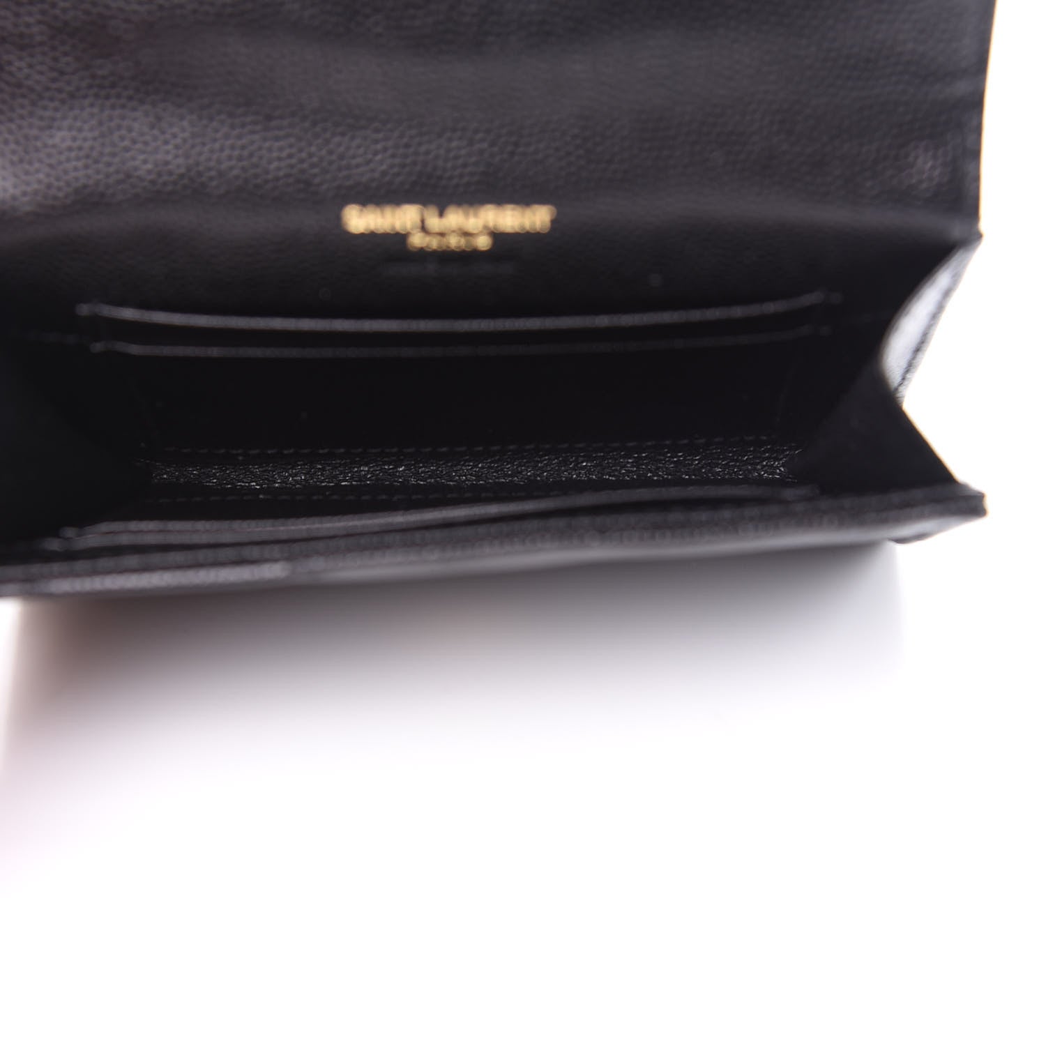 Saint Laurent Grain De Poudre Matelasse Chevron Small Monogram Envelope Wallet Black 5 of 10