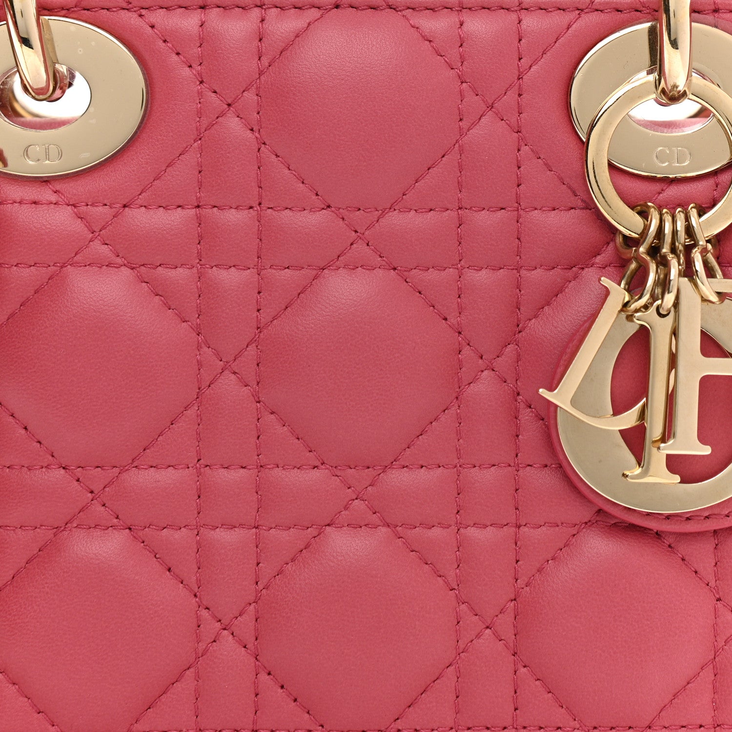 Christian Dior Lambskin Cannage Mini Lady Dior Pink 7 of 7