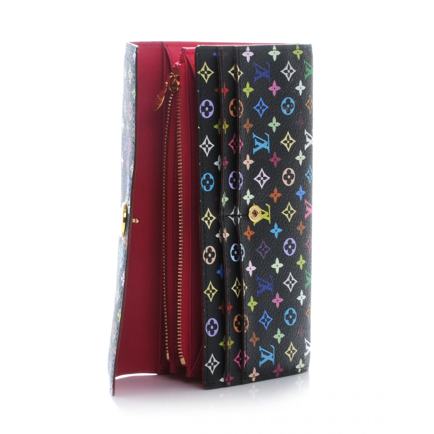 Louis Vuitton Monogram Multicolor Sarah Wallet Black 6 of 8