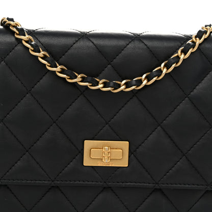 Chanel Aged Calfskin Quilted Reissue Wallet On Chain WOC Black 9 of 11