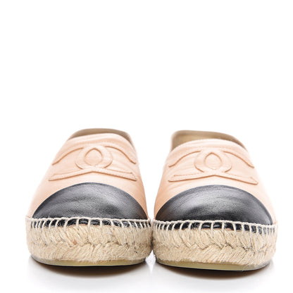Chanel Lambskin CC Espadrilles 37 Beige Black 2 of 10